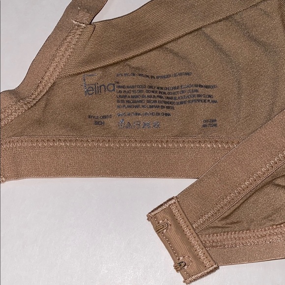 Small Felina Seamless Wirefree Cups Adj Straps 2 Hook Nude tone Bra, Pad Pockets - Picture 5 of 16